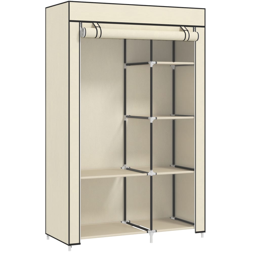 Armario de tela 103x43x162.5 cm crema
