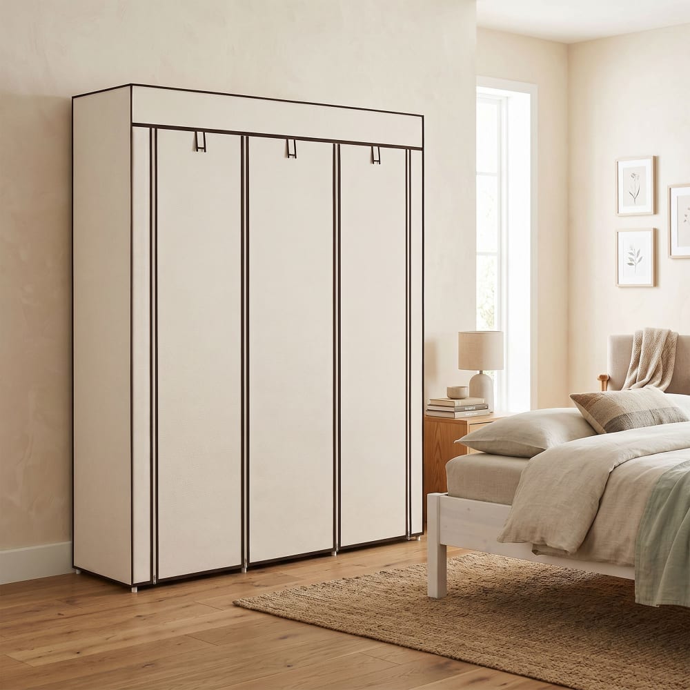 Armario de tela 125x43x162.5 cm crema - Maisons du Monde