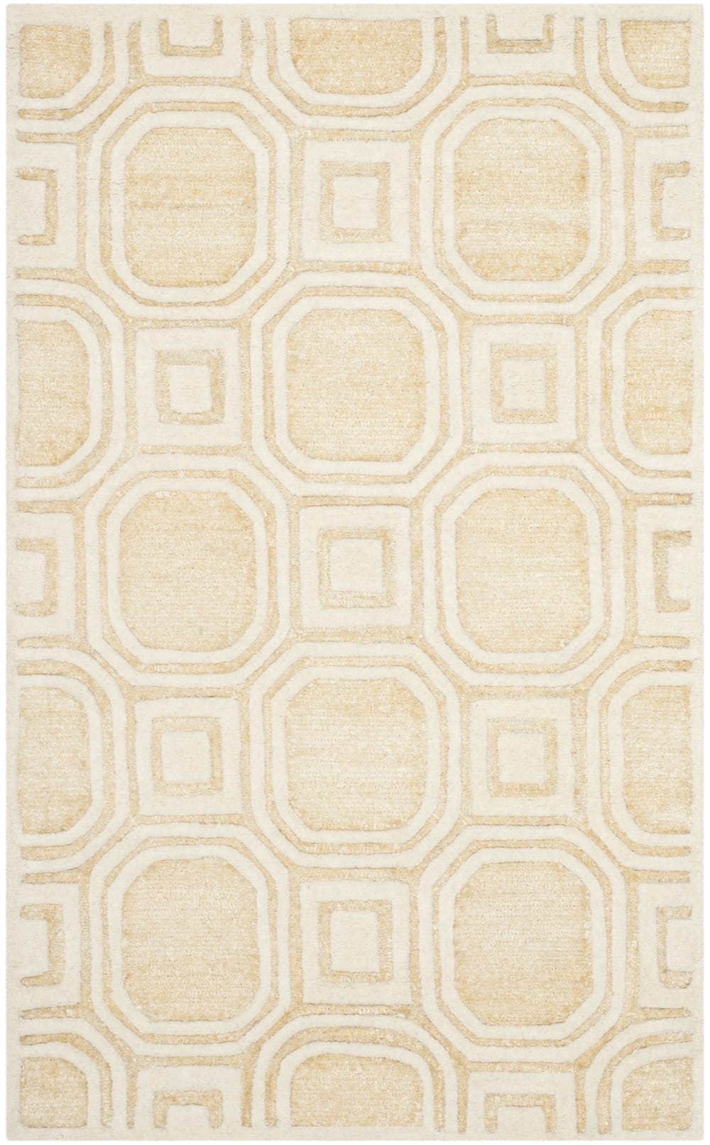 Safavieh Tapis géométrique en polyester beige, 122 x 183 cm style classique chic - Pes - Polyester
