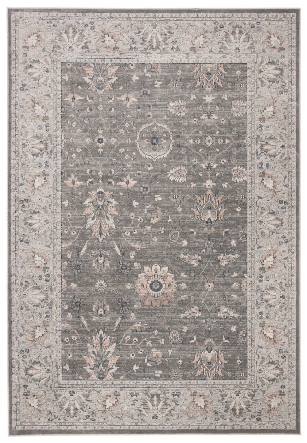 Tapis traditionnel en viscose gris/beige, 122 x 183 cm