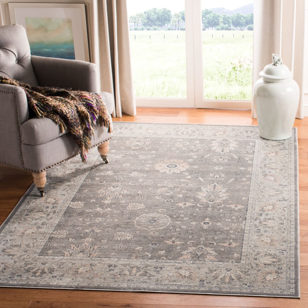 Tapis traditionnel en viscose gris/beige, 122 x 183 cm — vue 3