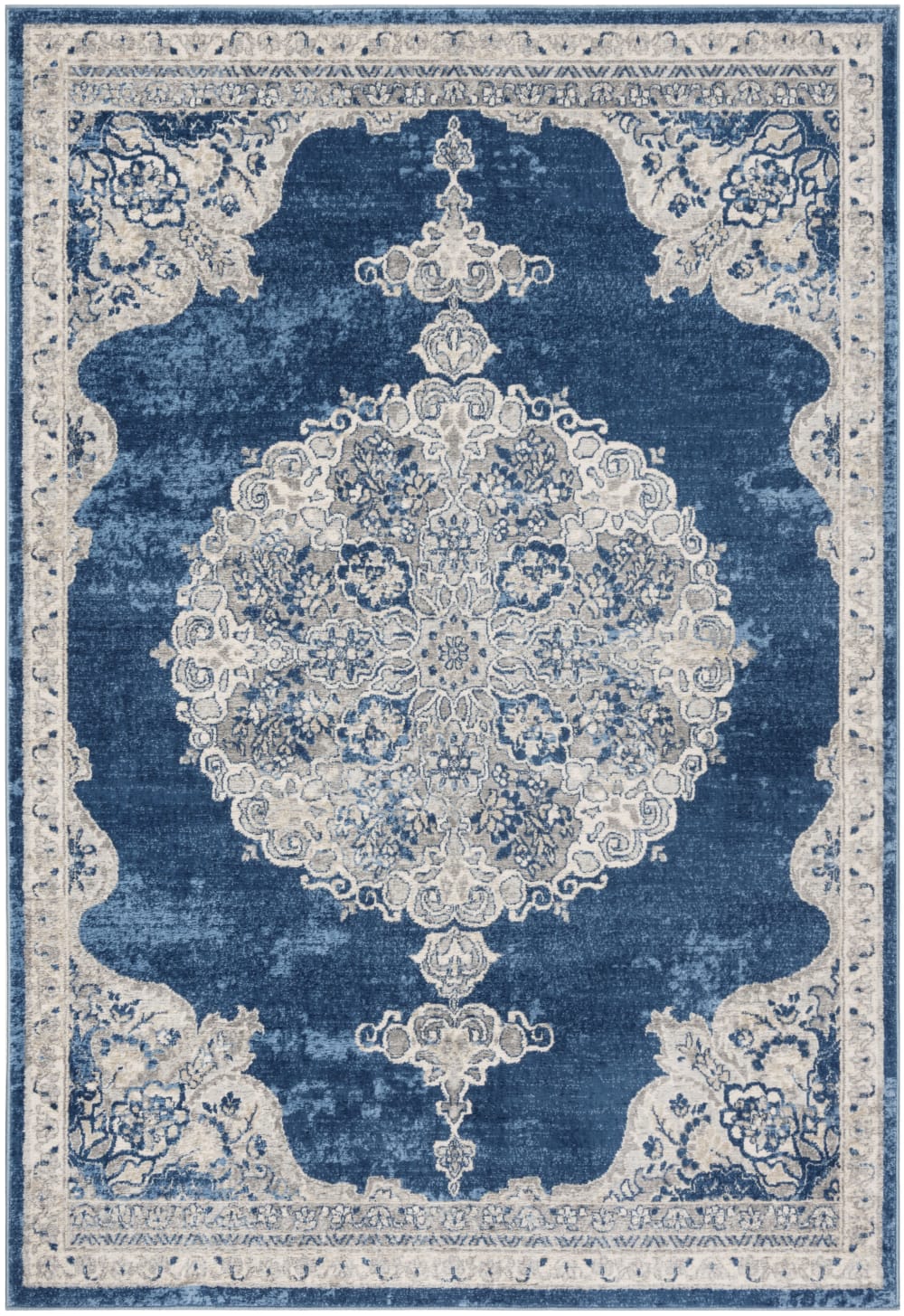 Tapis bleu marine/gris 160 x 229 cm