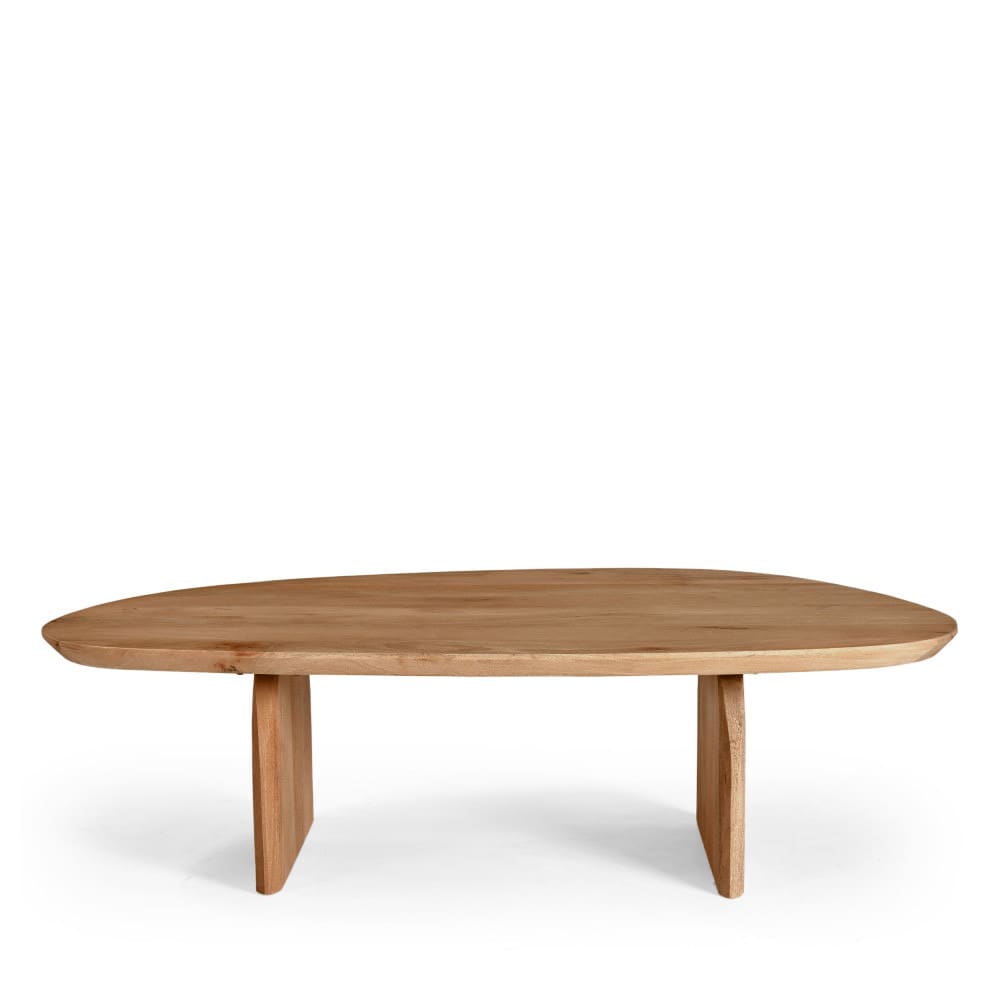 Table basse organique en bois massif d'acacia - Bois foncé