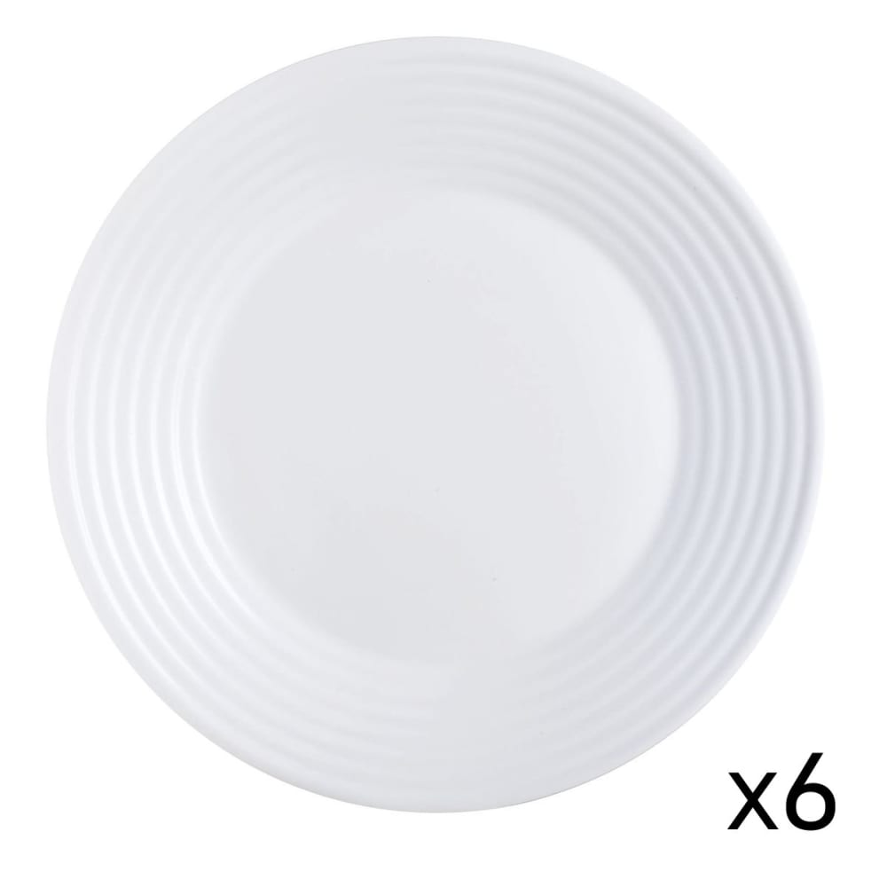 6 assiettes blanches 25cm en opale