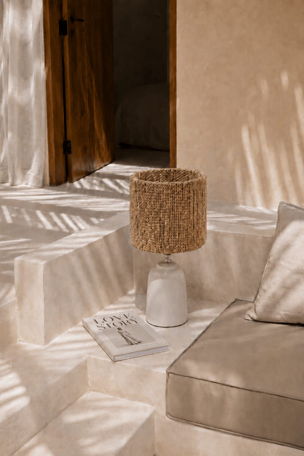 Lampe de table herbe de mer marron 30x30x30cm — vue 3