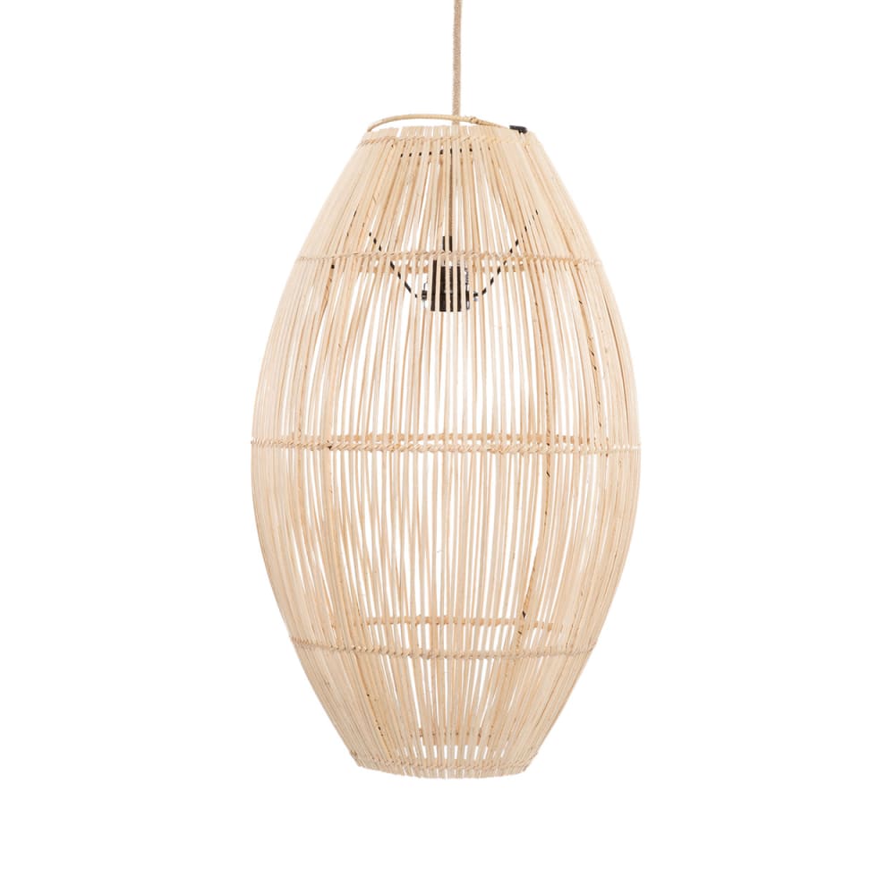Lámpara colgante de ratán en marrón 35x35x59 cm - Maisons du Monde