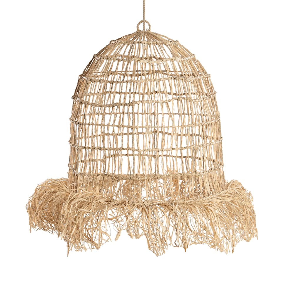 Lámpara colgante de mendong en marrón 60x60x85 cm - Maisons du Monde