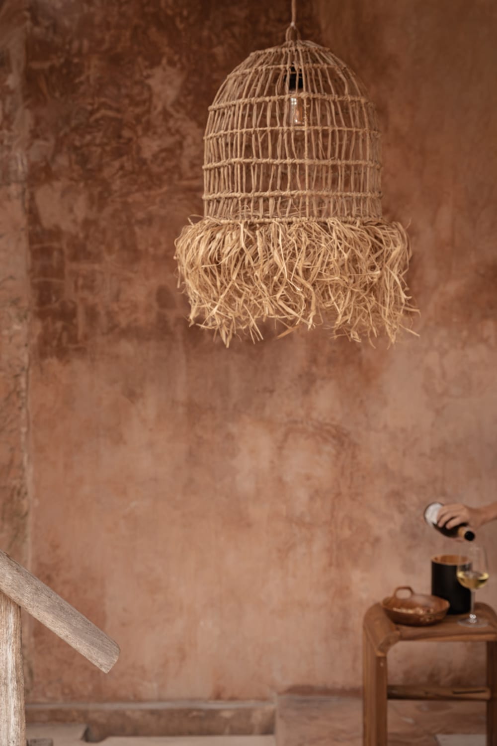 Suspension mendong et herbe marron 60x60x85cm — vue 4