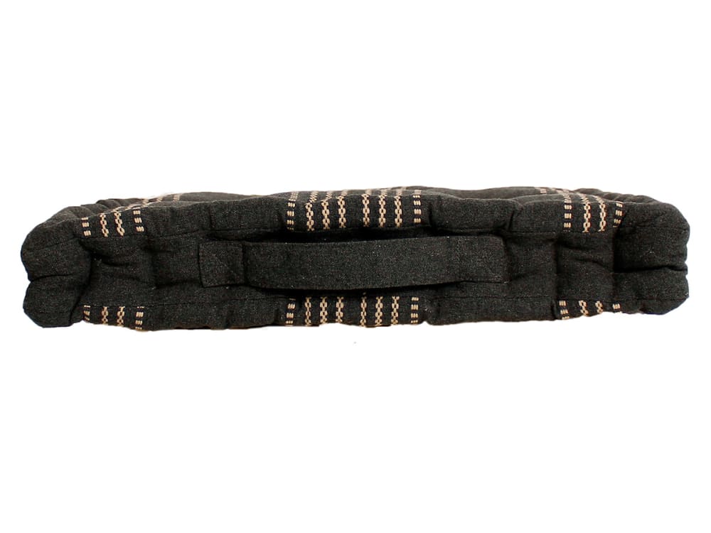 Coussin de sol rayé en coton recyclé gris foncé 40x40 cm — vue 3