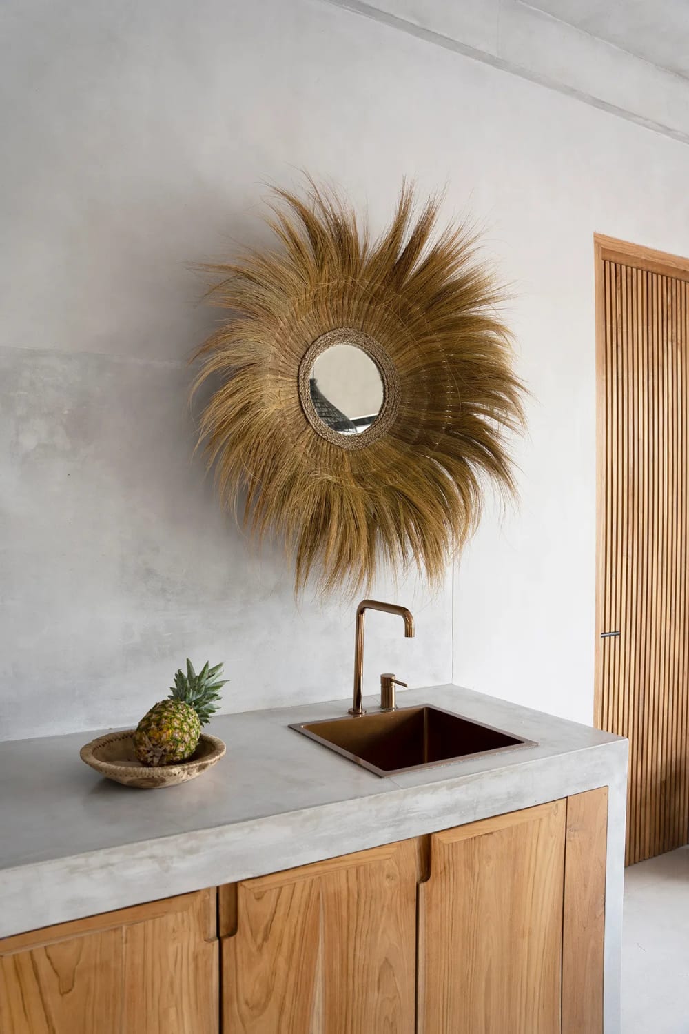 Miroir herbe marron 90x90x22cm - Maisons du Monde