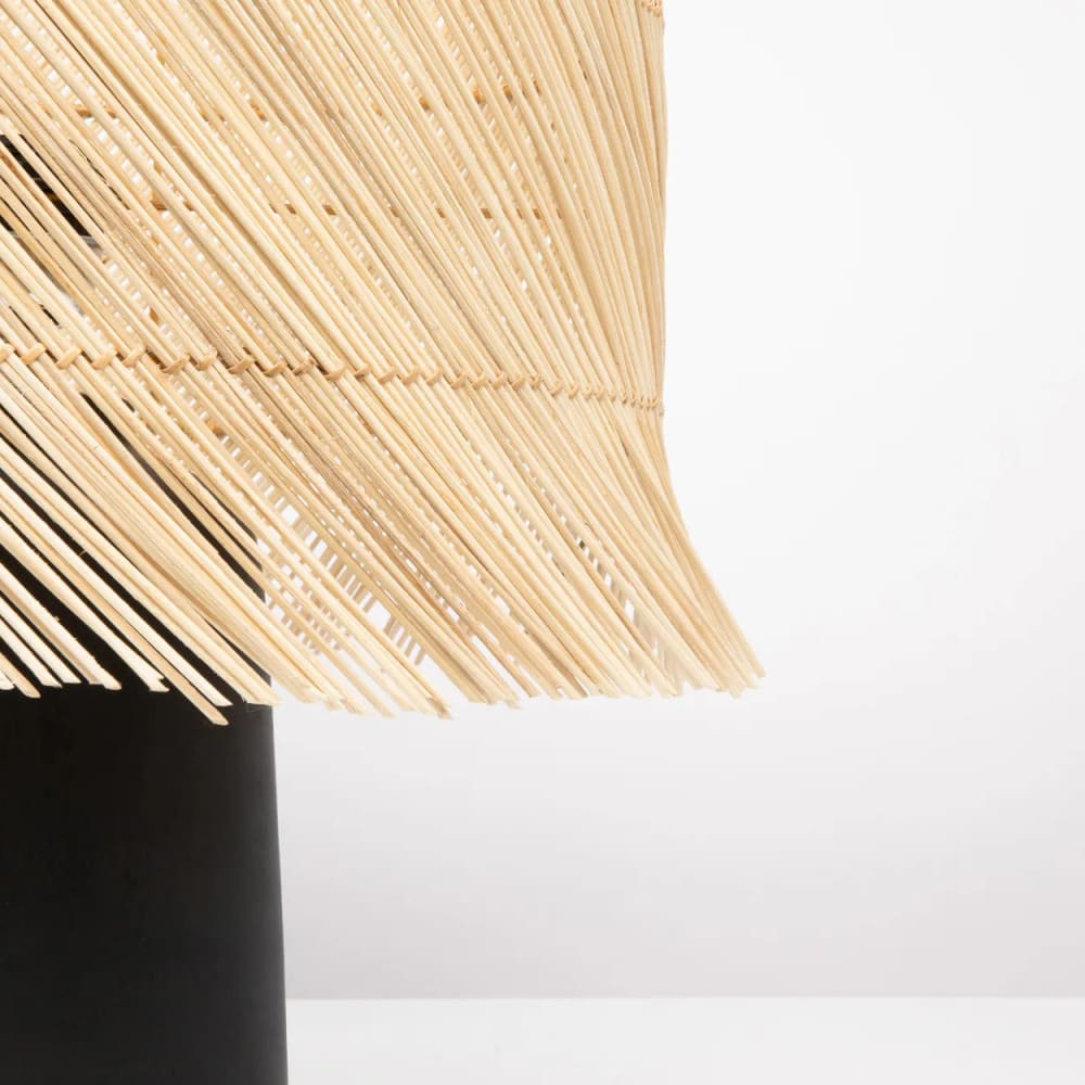 Lampe de table en terre cuite et pandan noire naturelle 40x40x55 cm — vue 4
