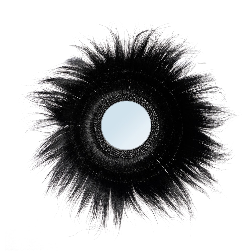 Miroir herbe et bois noir 90x90x22cm