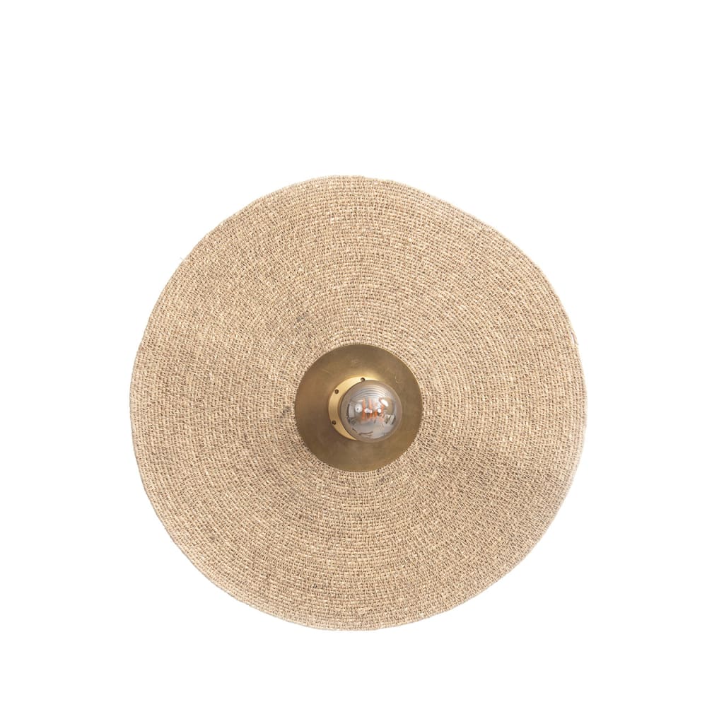 Applique fer et herbe marron et laiton 46x10x46cm