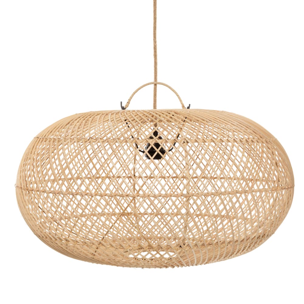 Lámpara colgante de ratán en marrón 60x60x32 cm - Maisons du Monde