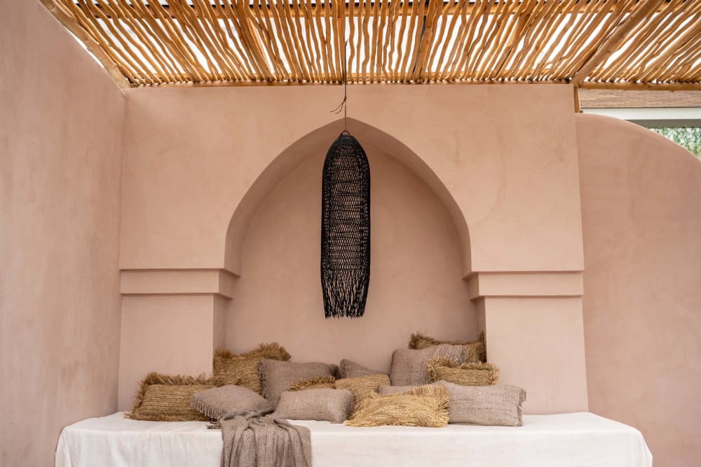 Suspension en rotin noir 30x30x110 cm