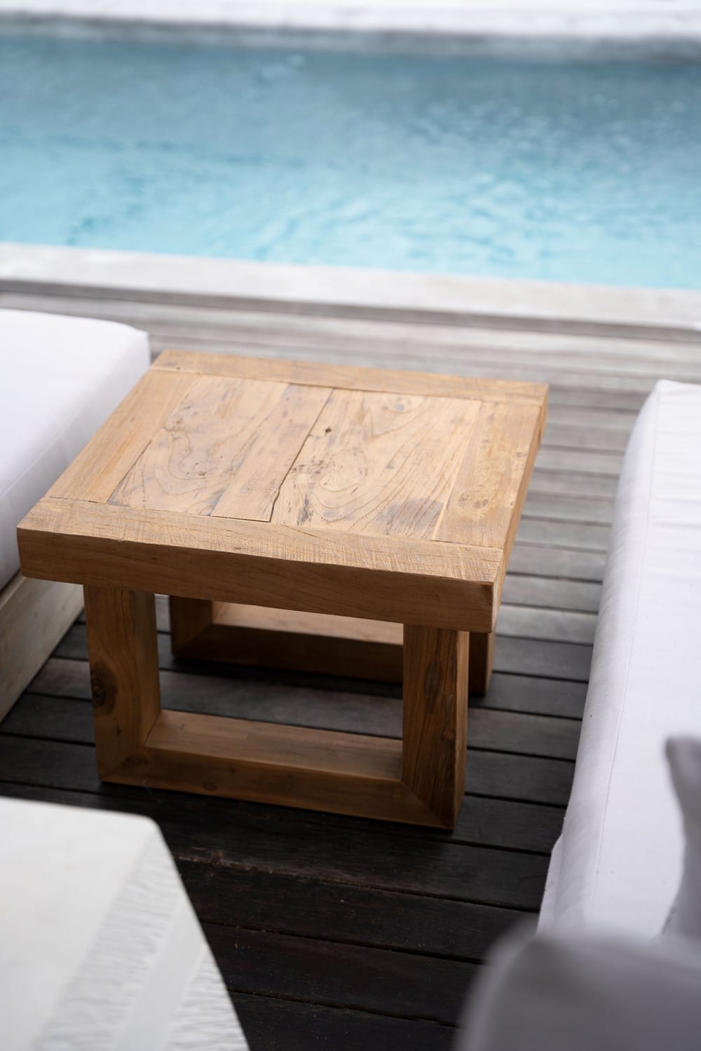 Mesa auxiliar de madera de teca reciclada marrón 50x50x40cm - Maisons du Monde
