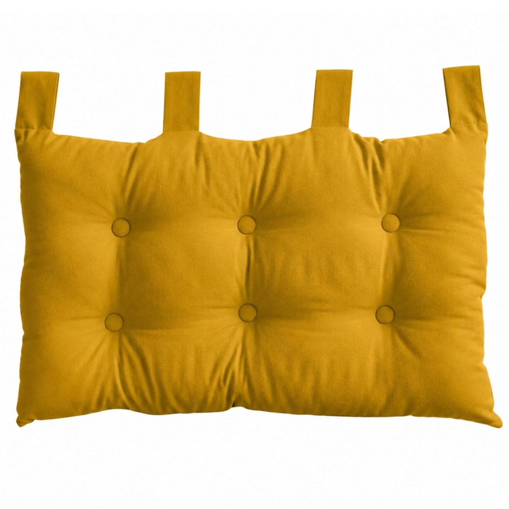 Tête de lit coussin en coton jaune moutarde 70x45 cm Tête de lit coussin en coton jaune moutarde 70x45 cm