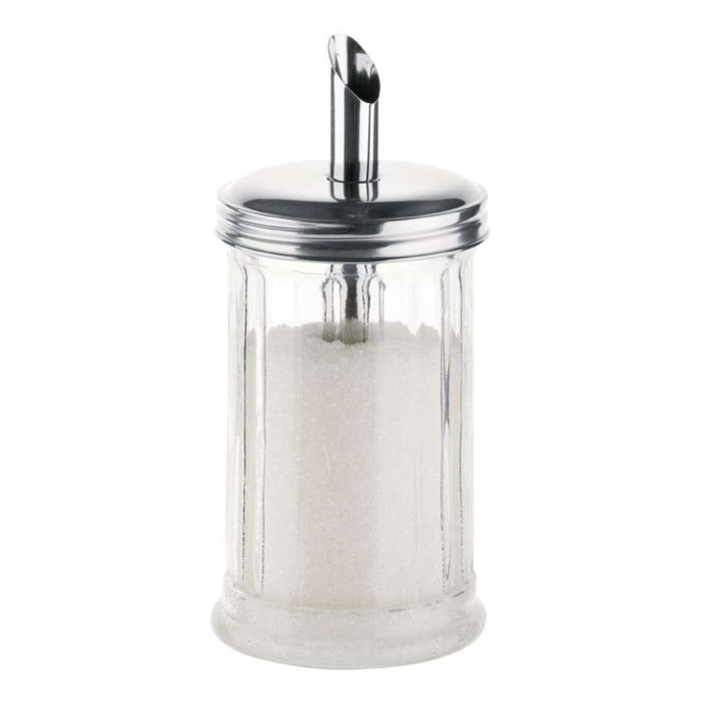 Sucrier doseur en inox et verre transparent h 17,5 cm - Maisons du Monde