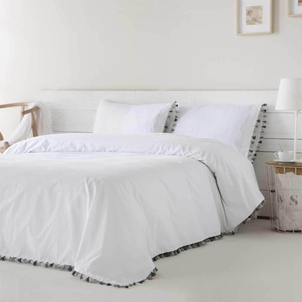 Funda nórdica 100% percal algodón 200 hilos blanco 280x240 cm cama 200