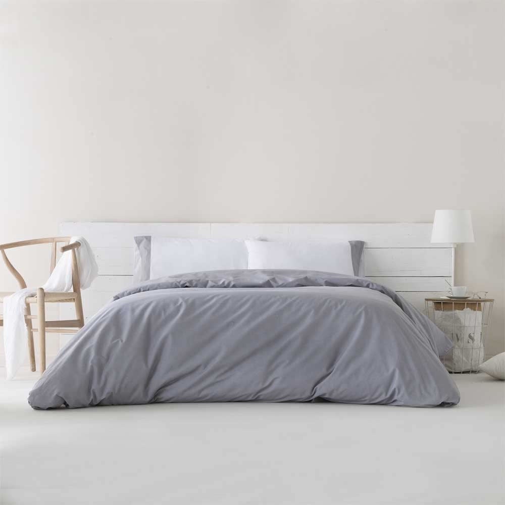 Funda nórdica 100% algodón orgánico gris 240x220 cm cama 150 - Maisons du Monde