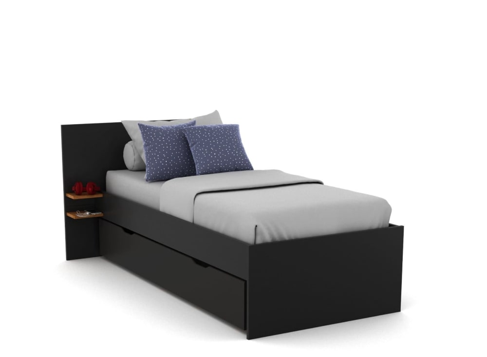 Lit gigogne 90x190 ardoise