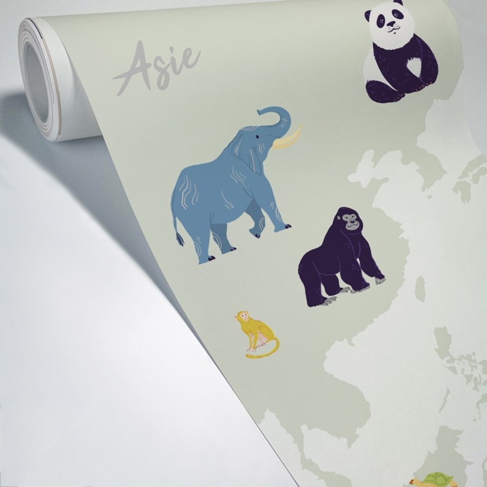 Papel pintado panorámico - 7 tiras: 336x270cm - verde - 99deco - Maisons du Monde