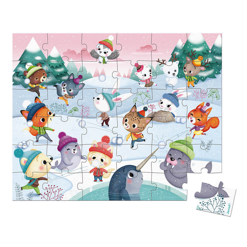 Puzzle Bataille de boule de neige 36 pcs - Maisons du Monde