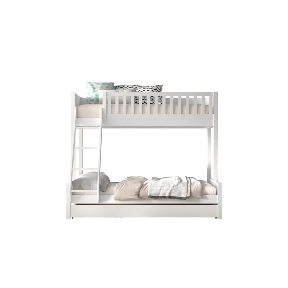 lit familial avec lit gigogne blanc