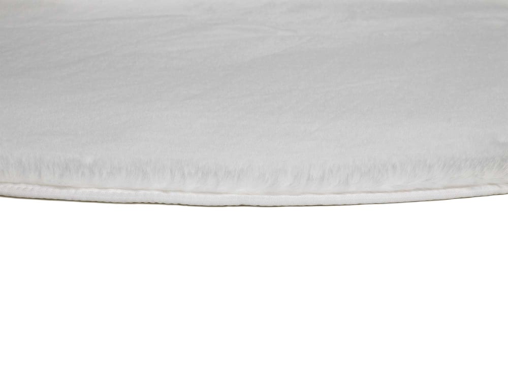 Tapis rond lavable shaggy blanc 120x120 cm — vue 4