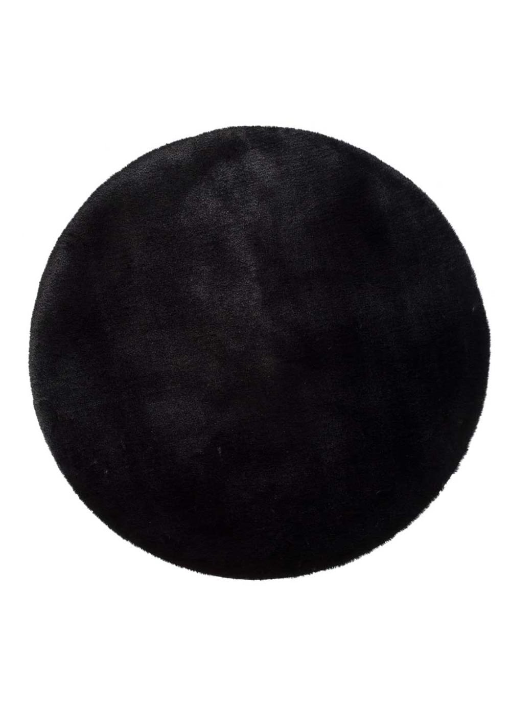 Tapis rond lavable shaggy noir 120x120 cm