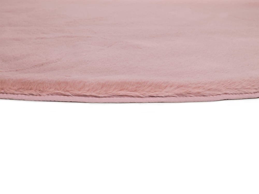 Tapis rond lavable shaggy rose 120x120 cm — vue 4