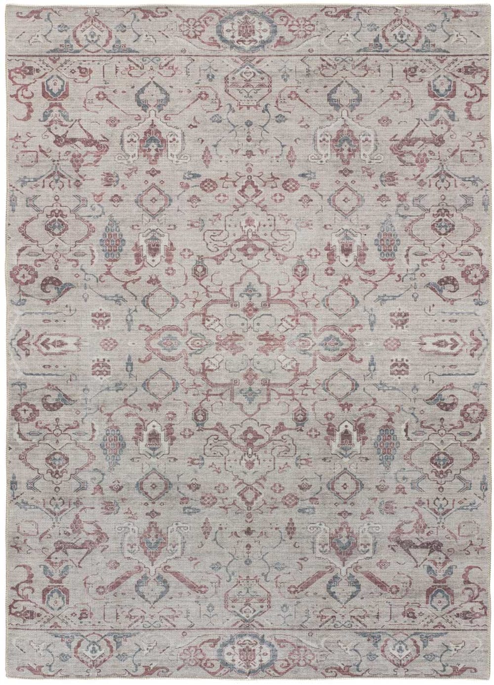 Tapis lavable vintage - terracotta