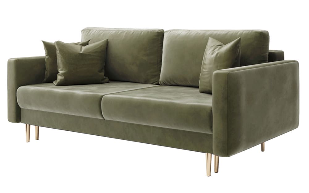 Canapé convertible 3 places en velours sauge