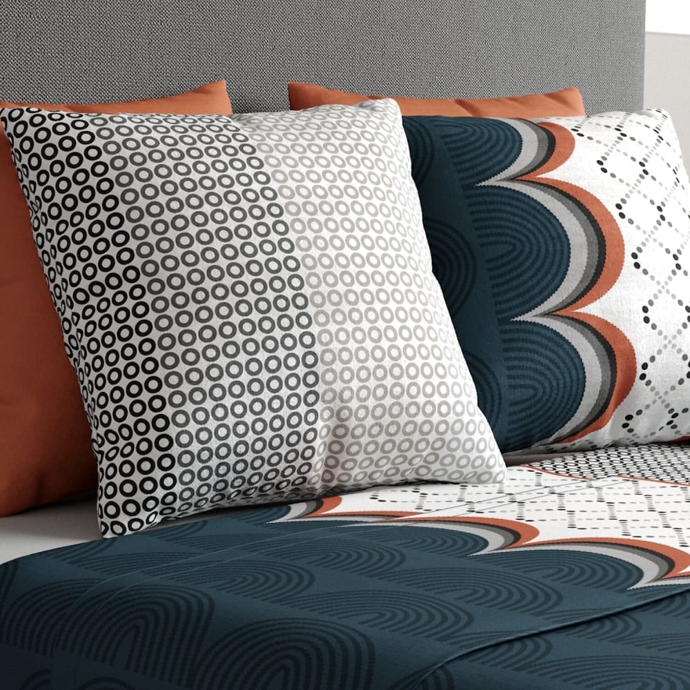 Parure de draps coton imprimée + taie 180x290 cm - Maisons du Monde