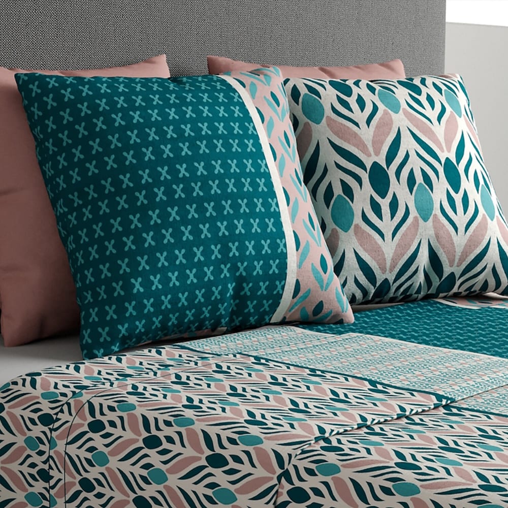 Parure de draps coton imprimée + taie 180x290 cm — vue 3