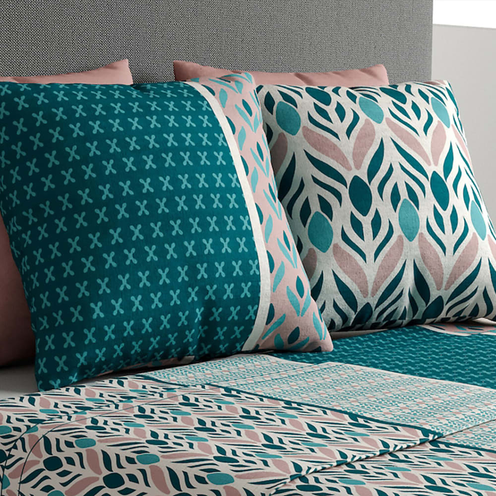 Parure de draps coton imprimée + taie 180x290 cm — vue 4
