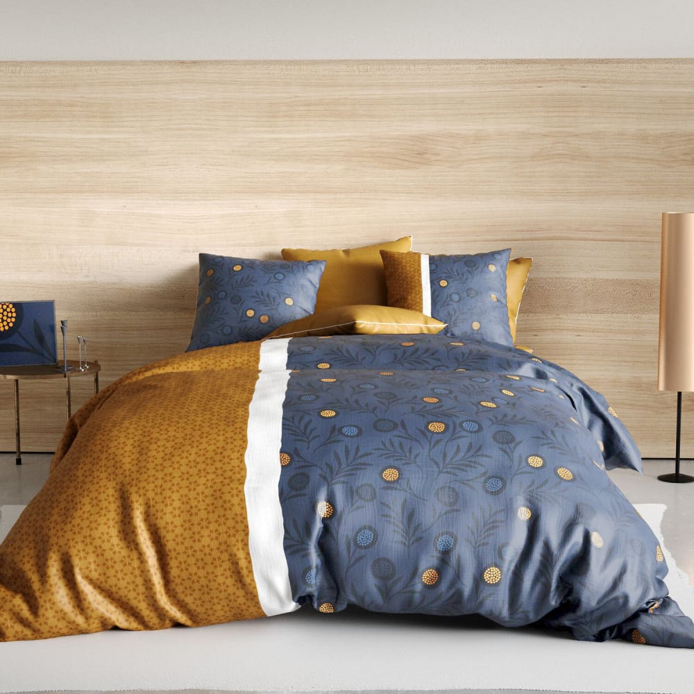 Parure de draps coton imprimée + taie 180x290 cm