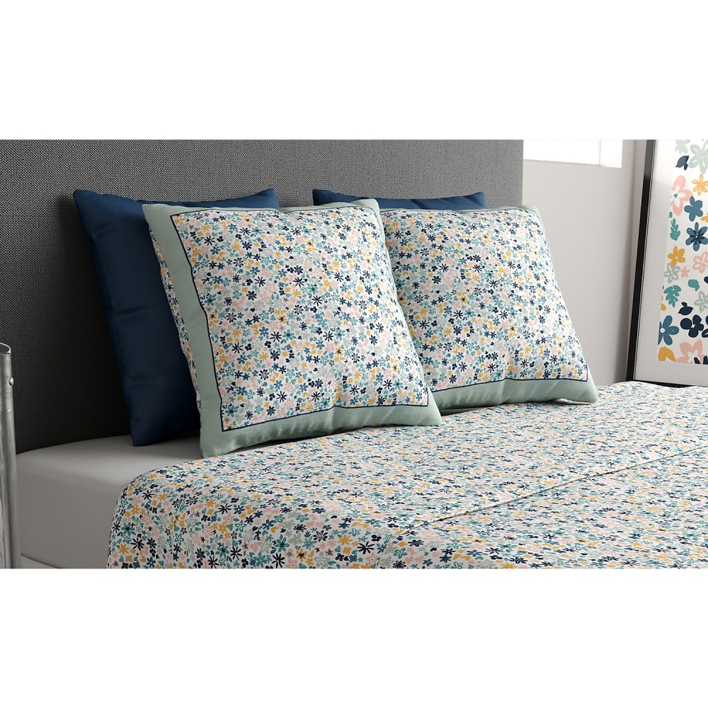 Parure de draps coton imprimée + 2 taies 240x300 cm - Maisons du Monde