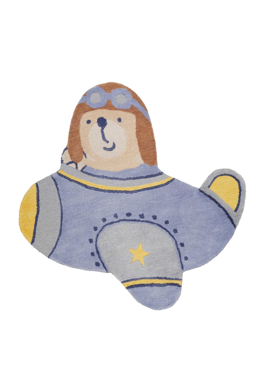 Tapis enfant aviateur multicolore pastel 120x120