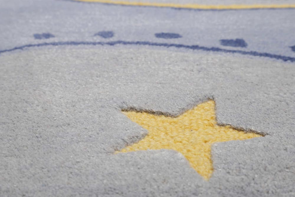 Tapis enfant aviateur multicolore pastel 120x120