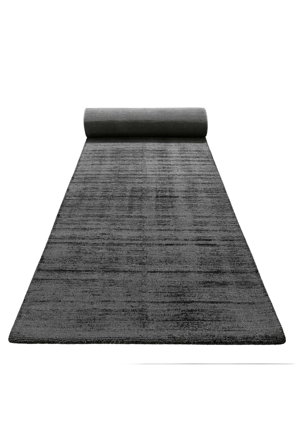 Alfombra de pasillo de pelo corto gris moteado antracita 80x230 cm