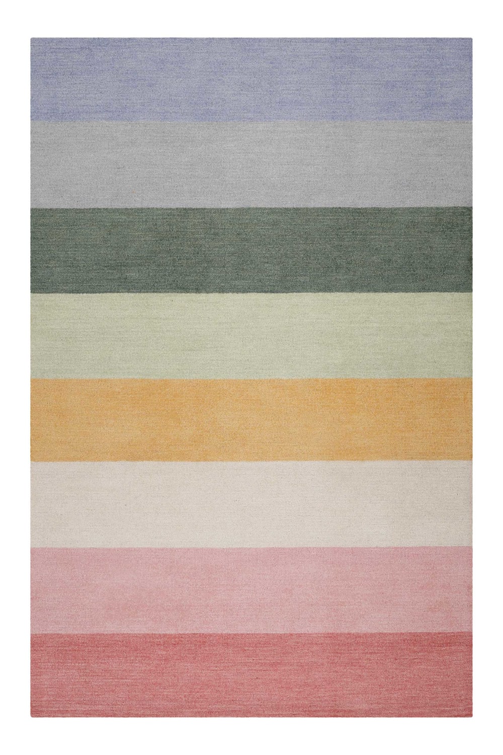 Tappeto per bambini a righe multicolori a pelo ras 80x150 - Modello Contemporaneo - Multicolore - Lana