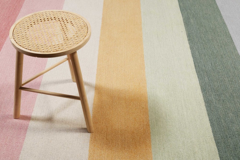 Alfombra infantil de pelo corto con rayas multicolores 80x150 - Maisons du Monde