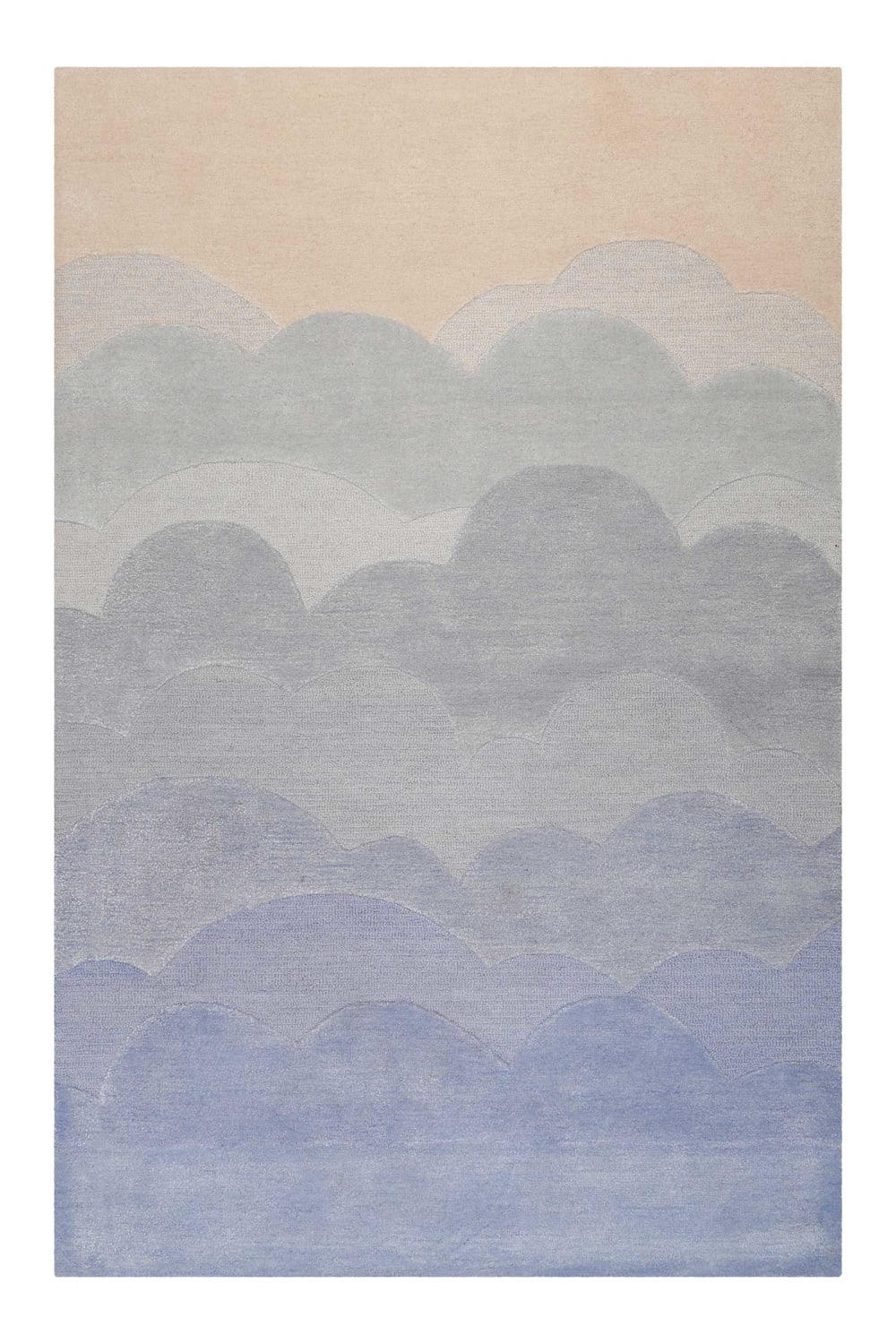 Tapis enfant nuages dégradé à poil ras et relief  80x150