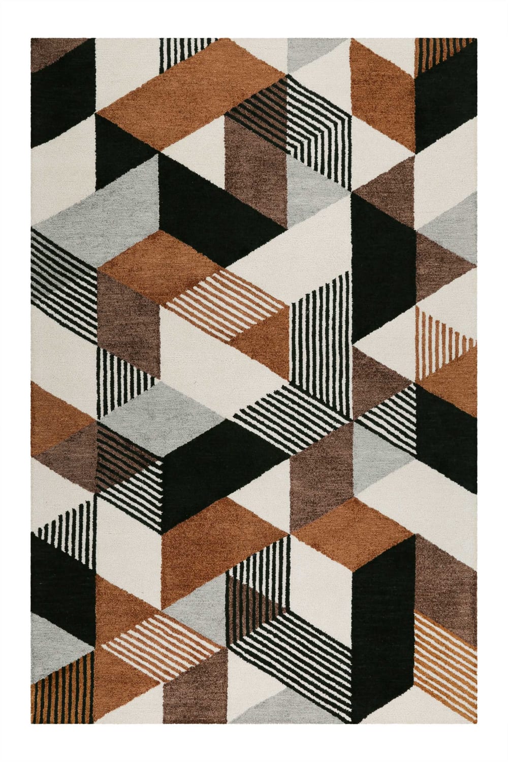 Esprit Design Kurzflor Teppich braun, geometisches Muster, Wohnzimmer 160x230 style classic chic - Pes - Polyester