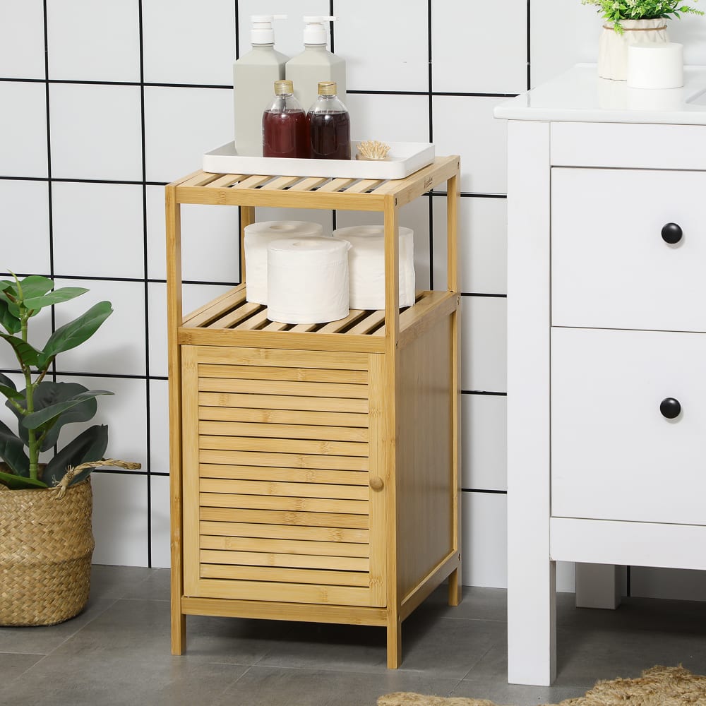 Badezimmer-Kommode 2 Regale Bambus&lackiert - Maisons Du Monde