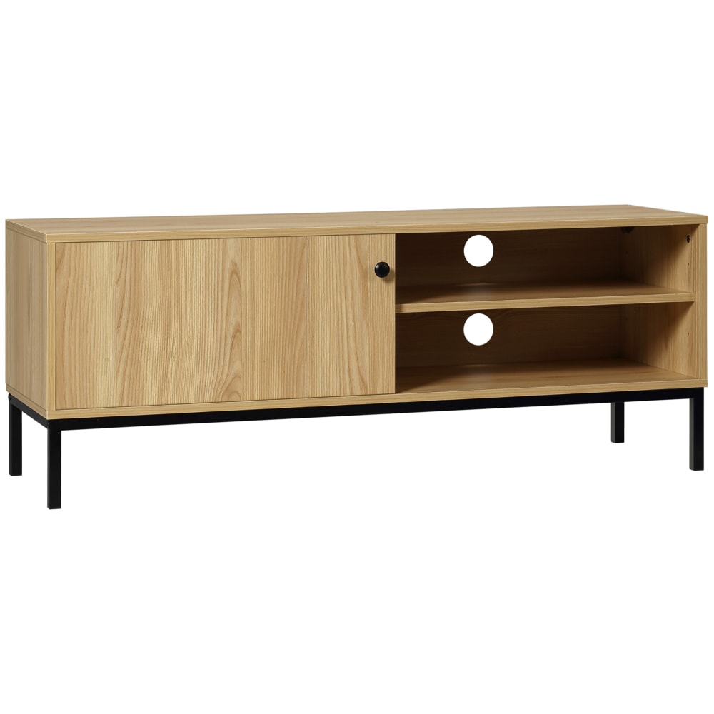 Meuble TV banc TV design industriel - porte coulissante, 2