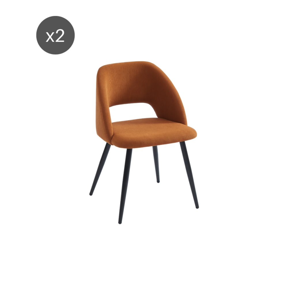 Lot de 2 chaises  velours - noir