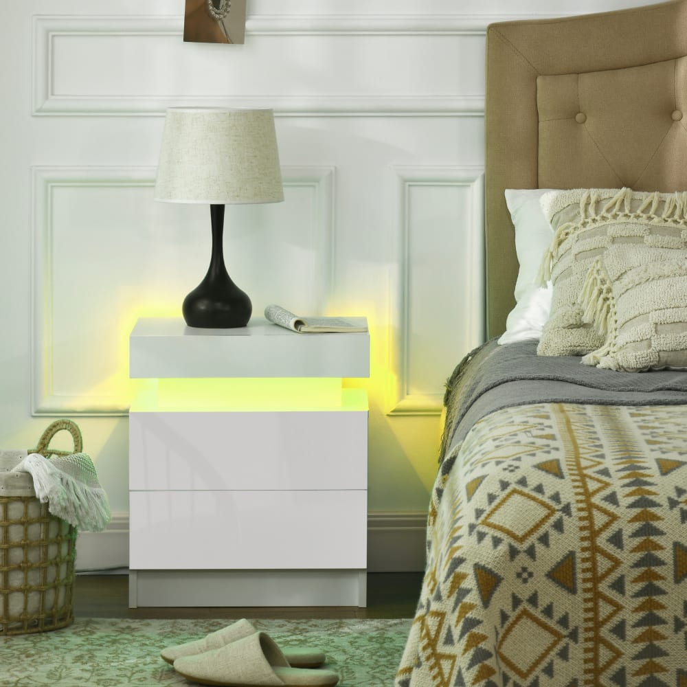 Mesita de noche 45x35x52 cm blanco brillante - Maisons du Monde