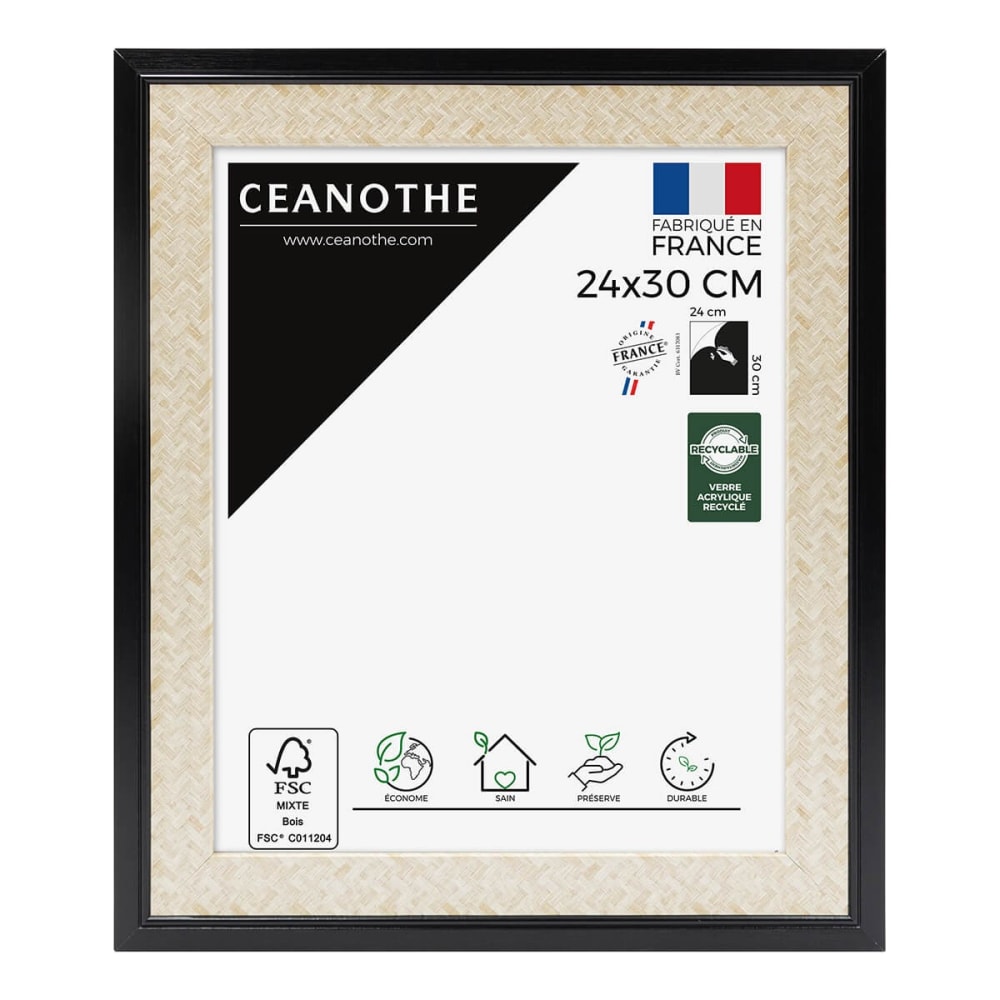 Cadre photo noir 24x30 cm résine recyclée